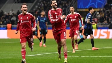 MILAN, ITALY - DECEMBER 09: (THE SUN OUT, THE SUN ON SUNDAY OUT ) Dominik Szoboszlai of Liverpool celebrates scoring his team's first goal from the penalty spot during the UEFA Champions League 2025/26 League Phase MD6 match between FC Internazionale Milano and Liverpool FC at Stadio San Siro on December 09, 2025 in Milan, Italy.