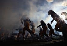 BERKELEY, CA - OCTOBER 13: The California Golden Bears run out on to the field for their game against the UCLA Bruins at California Memorial Stadium on October 13, 2018 in Berkeley, California.