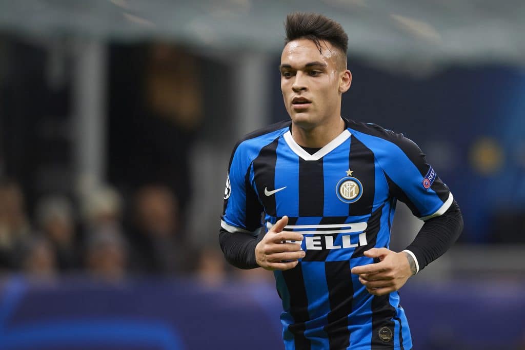 Lautaro Martinez of Inter of Milan during the UEFA Champions League group F match between Inter and FC Barcelona at Giuseppe Meazza Stadium on December 10, 2019 in Milan, Italy. 