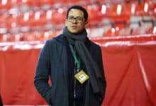 ABERDEEN, SCOTLAND - DECEMBER 11: RC Starsbourg Head Coach Liam Rosenior ahead of a UEFA Conference League 2025/26 League Phase MD5 match between Aberdeen and RC Strasbourg at Pittodrie Stadium, on December 11, 2025, in Aberdeen, Scotland.