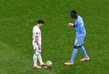 AFCON is mental - Senegal's goalkeeper #16 Edouard Mendy speaks to Morocco's forward #10 Brahim Diaz before a penalty kick during the Africa Cup of Nations (CAN) final football match between Senegal and Morocco at the Prince Moulay Abdellah Stadium in Rabat on January 18, 2026.