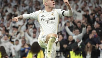MADRID, SPAIN - JANUARY 20: Franco Mastantuono of Real Madrid celebrates his goal during the UEFA Champions League 2025/26 League Phase MD7 football match between Real Madrid C.F. and AS Monaco (ASM) at Estadio Santiago Bernabeu on January 20, 2026 in Madrid, Spain.