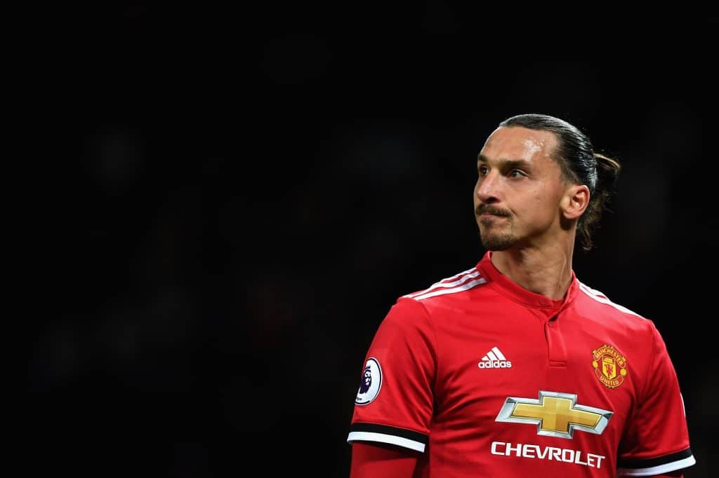 MANCHESTER, ENGLAND - NOVEMBER 18:  Zlatan Ibrahimovic of Manchester United looks on during the Premier League match between Manchester United and Newcastle United at Old Trafford on November 18, 2017 in Manchester, England.  
