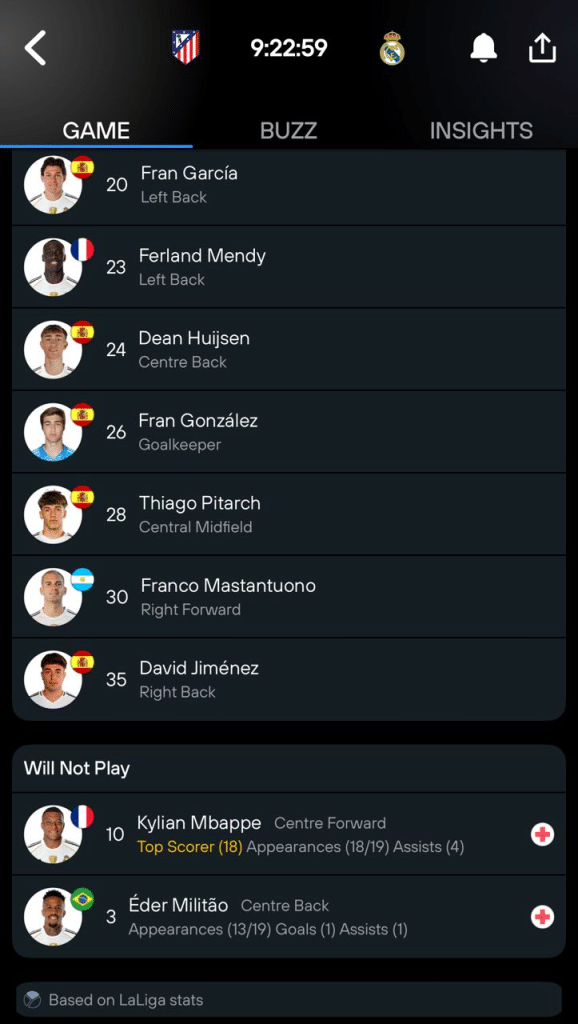 Kylian Mbappe will not play on 365Scores app