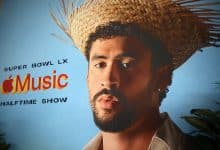 Super Bowl Headliner - SAN FRANCISCO, CALIFORNIA - FEBRUARY 04: An advertisement for the Super Bowl LX Halftime show featuring Bad Bunny is seen in the Super Bowl LX Media Center at the Moscone Center on February 04, 2026 in San Francisco, California.