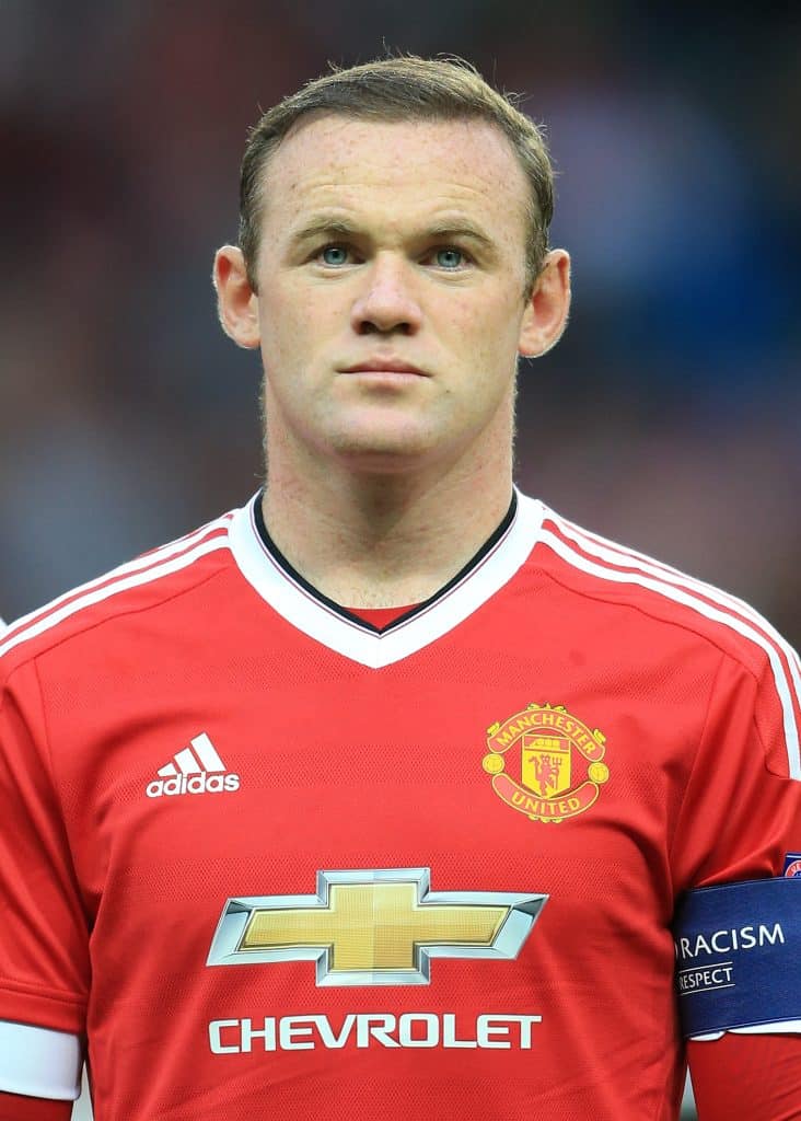 MANCHESTER, ENGLAND - AUGUST 18: Wayne Rooney of Man Utd looks on prior to the UEFA Champions League Qualifying Round Play Off First Leg match between Manchester United and Club Brugge at Old Trafford on August 18, 2015 in Manchester, England.