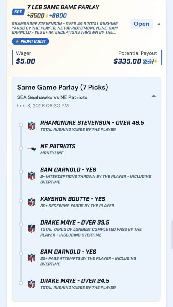 New England Patriots Super Bowl Script NFL Picks