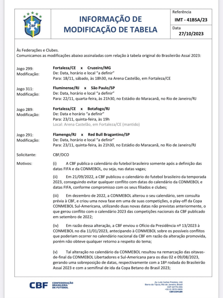 CBF define datas e horários dos próximos jogos do Cruzeiro no Brasileirão;  veja