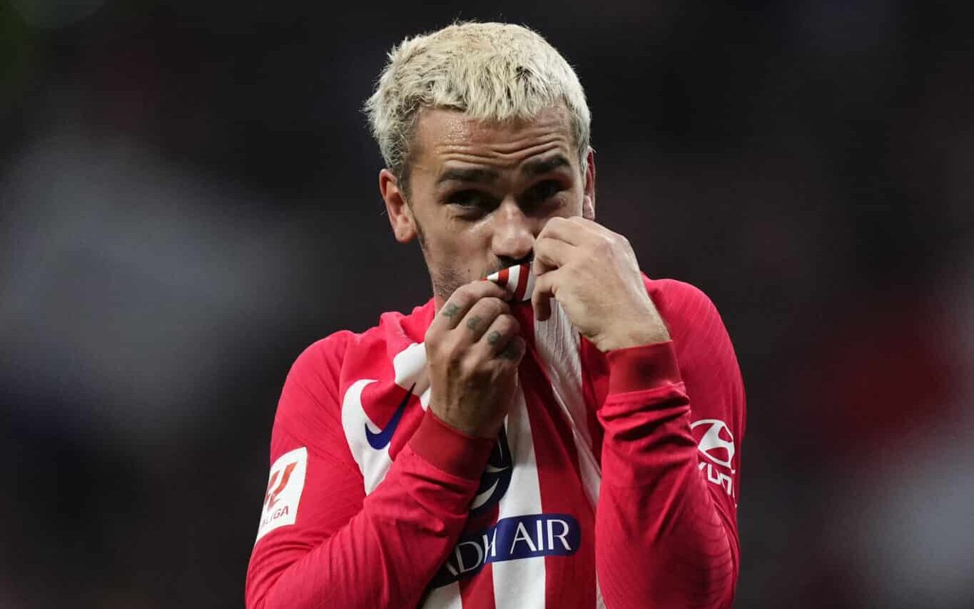 Griezmann comemorando gol pelo Atlético de Madrid