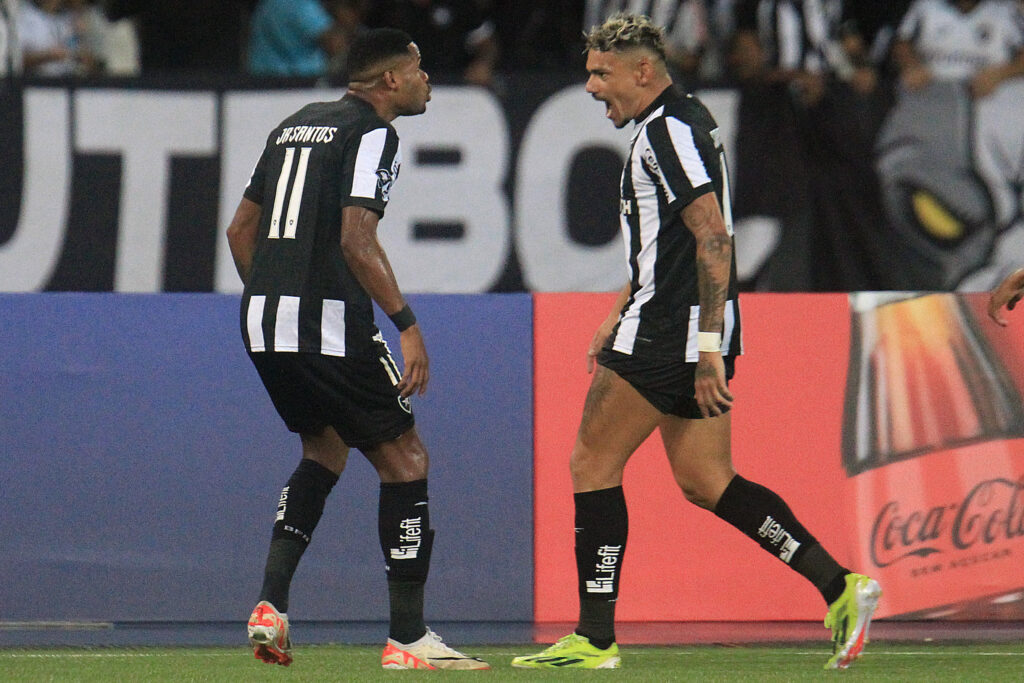 Tiquinho Soares e Júnior Santos, do Botafogo