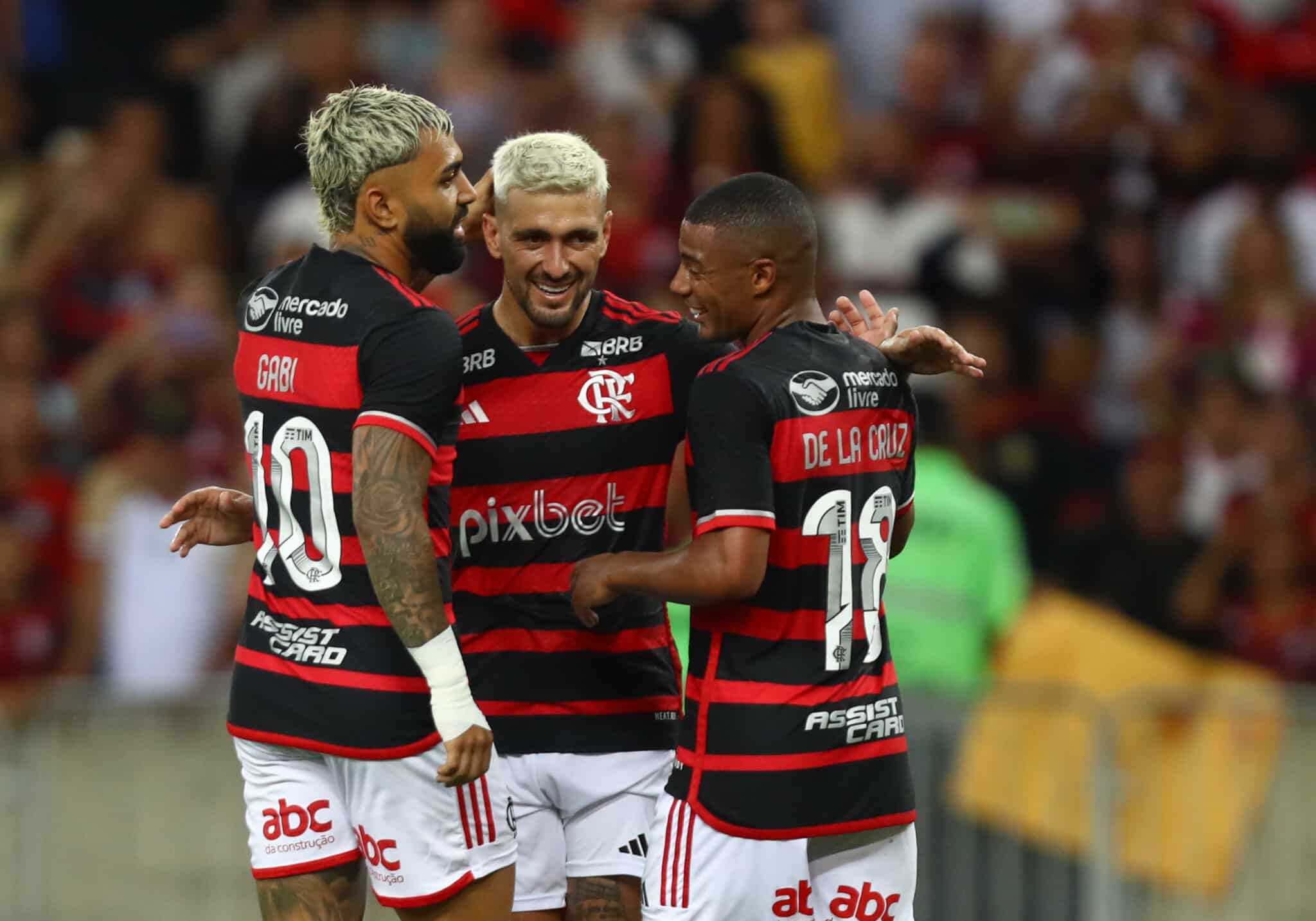 Gabigol, Arrascaeta, De la Cruz, Flamengo