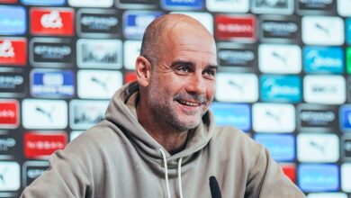 Guardiola em coletiva do Manchester City