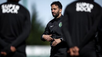 Rúben Amorim em treino do Sporting