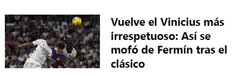 Jornal criticando Vini Jr.