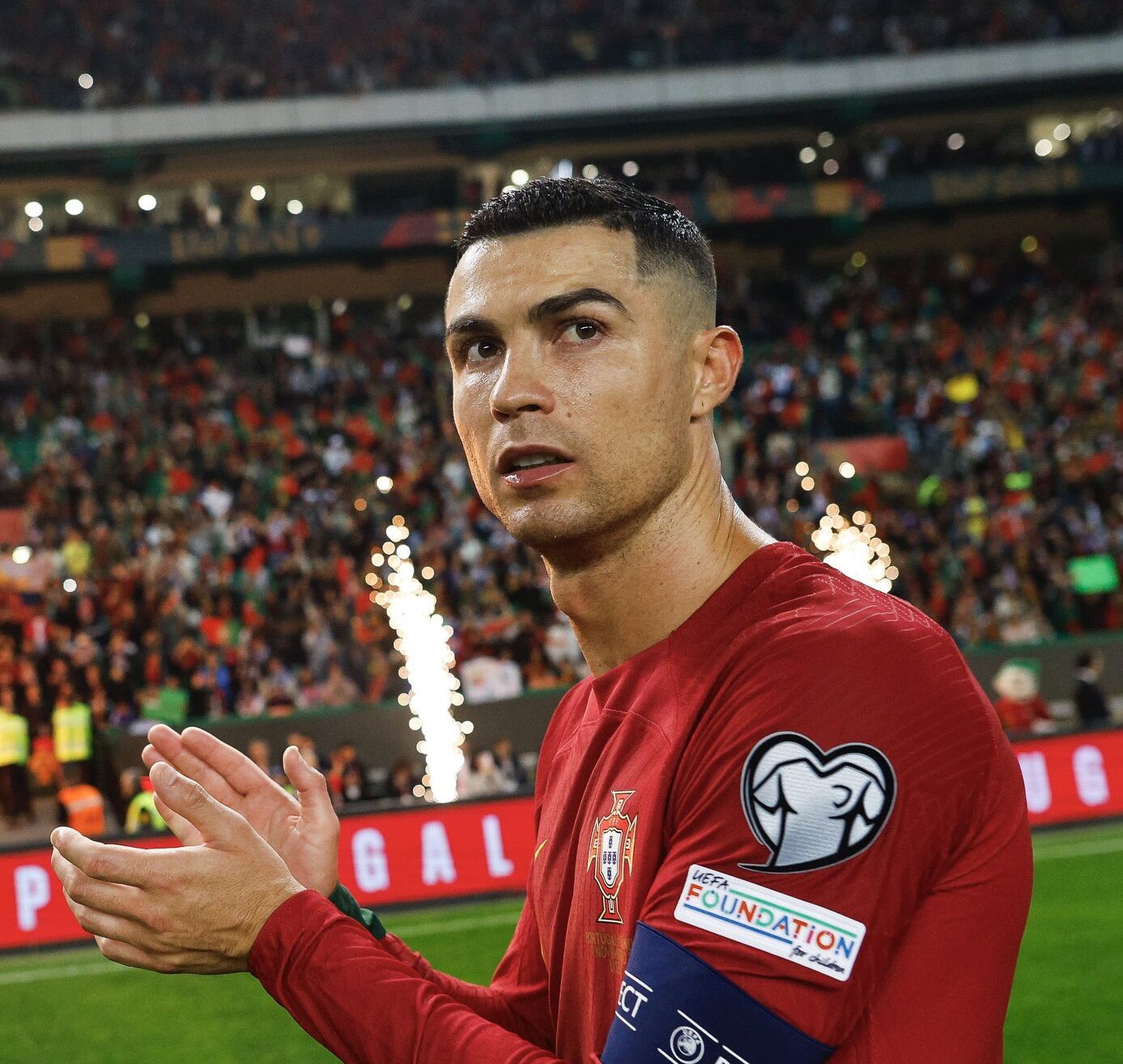 Cristiano Ronaldo em jogo preparatório para a Eurocopa