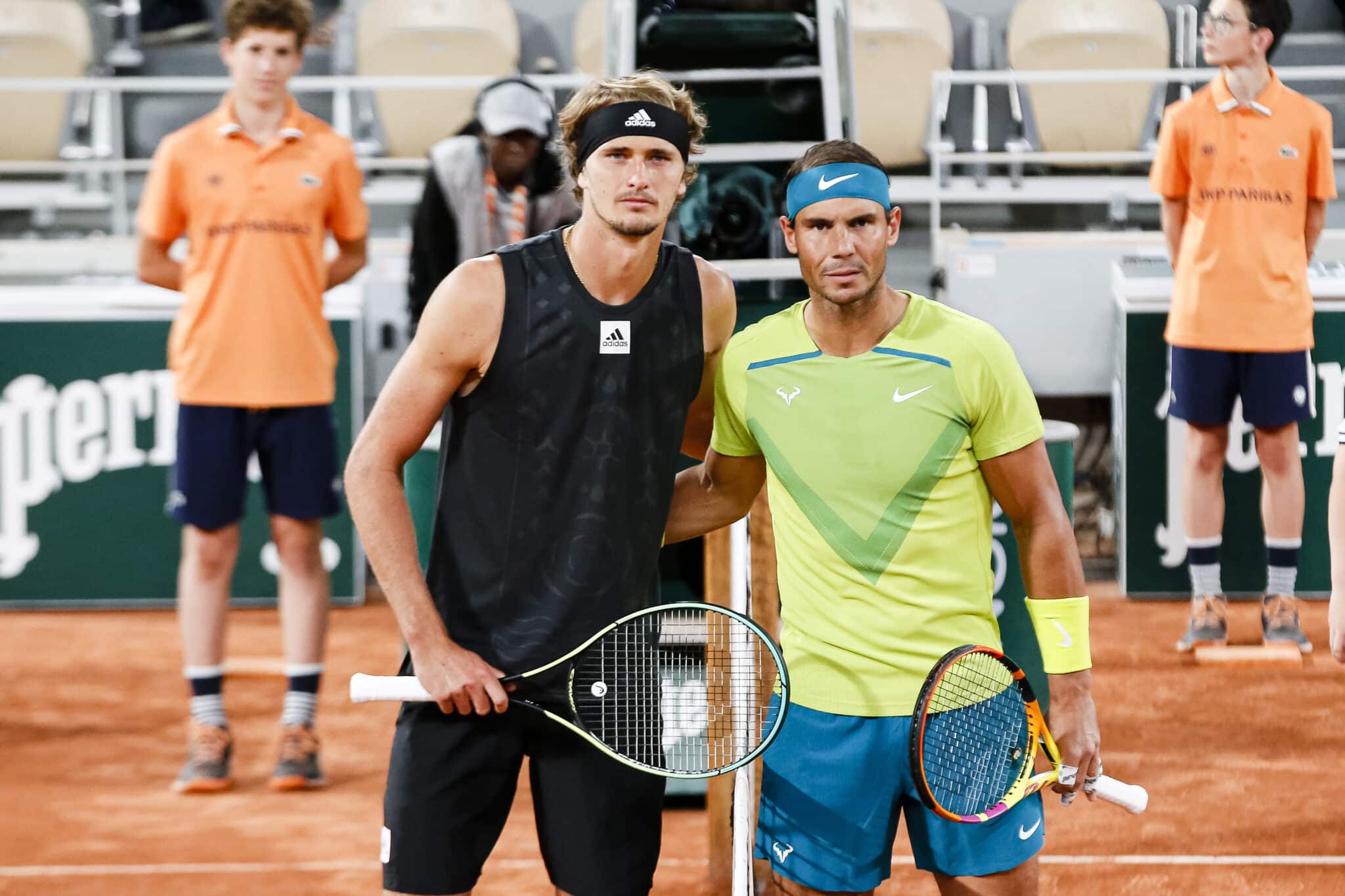 Rafael Nadal e Zverev em Roland Garros