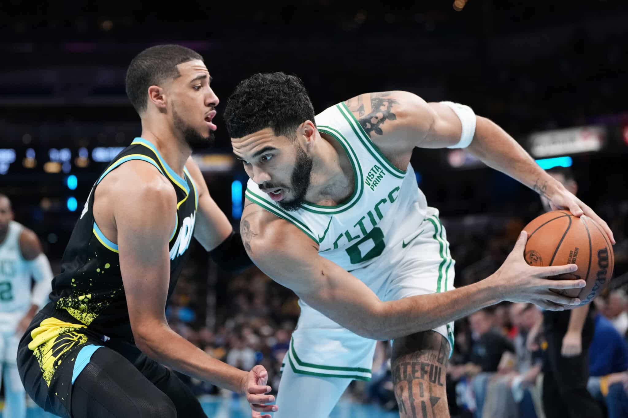 Jayson Tatum e Tyrese Haliburton: Boston Celtics x Indiana Pacers