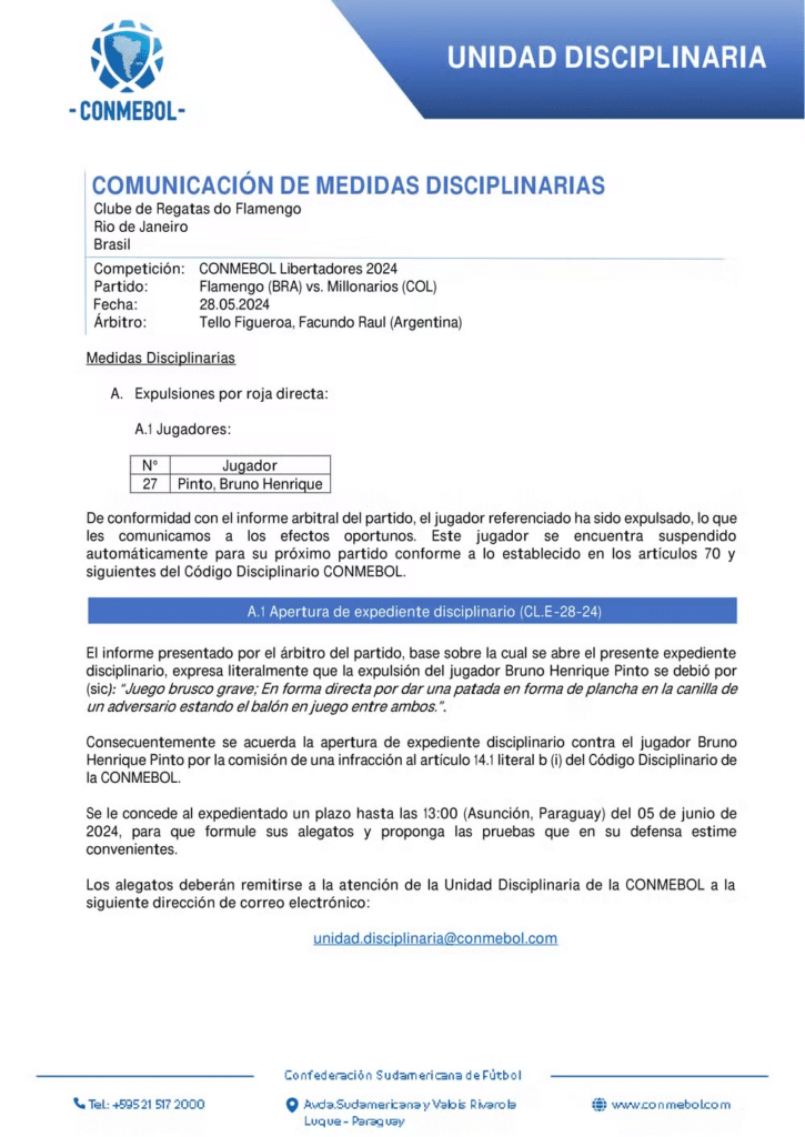 Bruno Henrique pode ser enquadrado no mesmo artigo que suspendeu Marcelo por três jogos