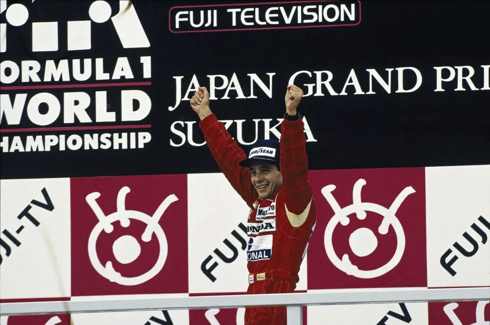 Ayrton Senna venceu seu primeiro título da F1 no Japão