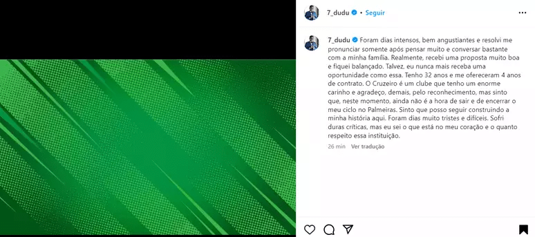 Nota oficial de Dudu