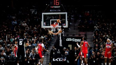 Victor Wembanyama em jogo do Spurs pela NBA