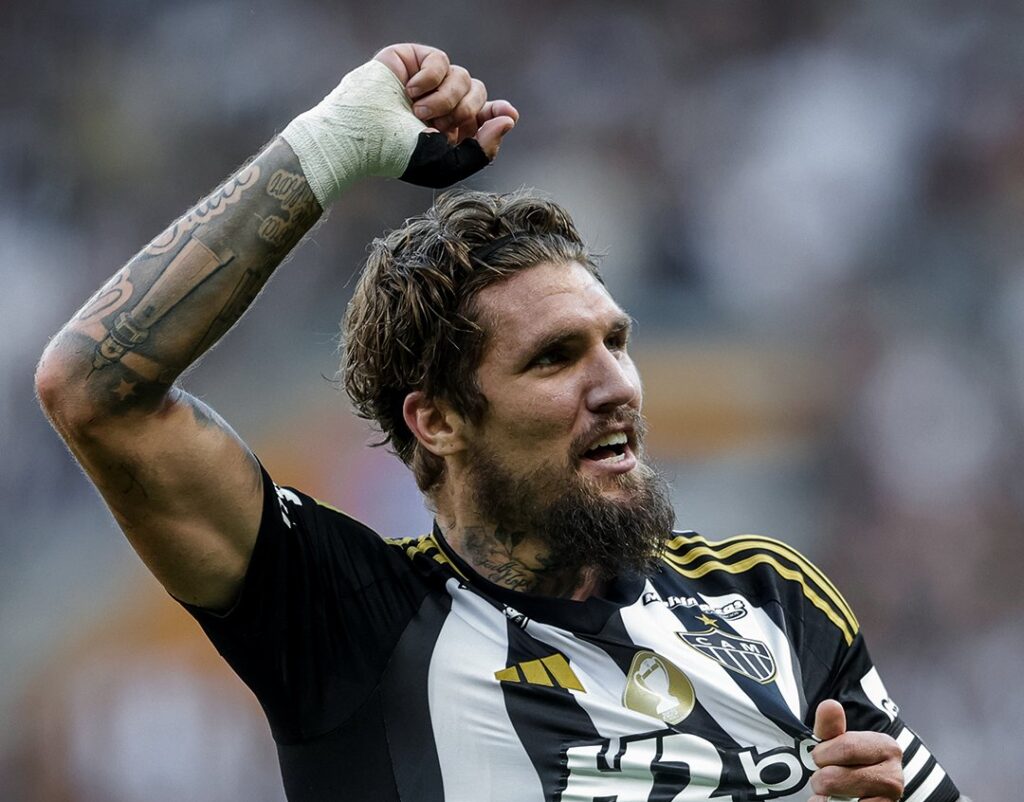 Lyanco comemorando gol pelo Atlético-MG na final do Campeonato Mineiro