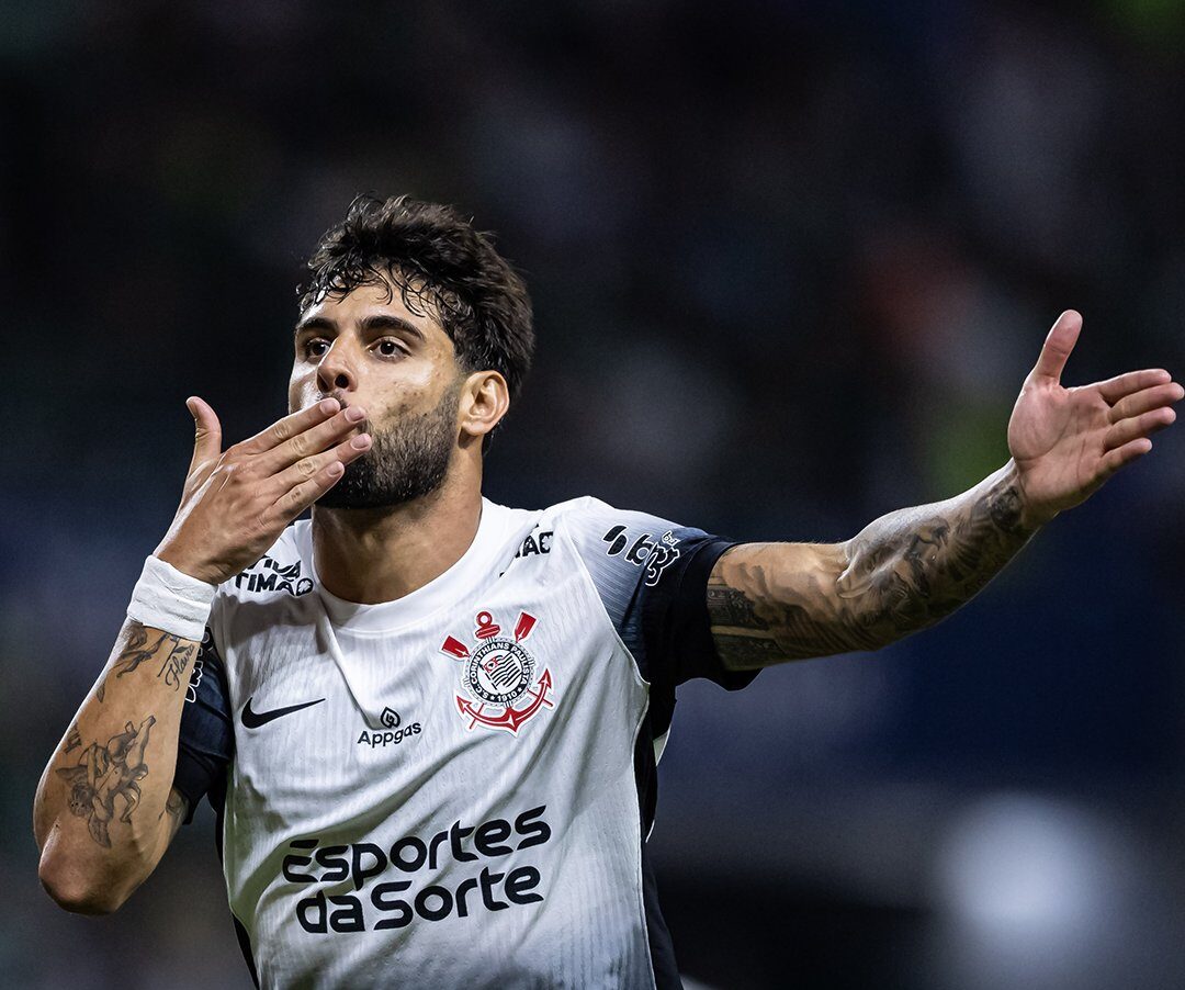 Yuri Alberto comemorando gol pelo Corinthians