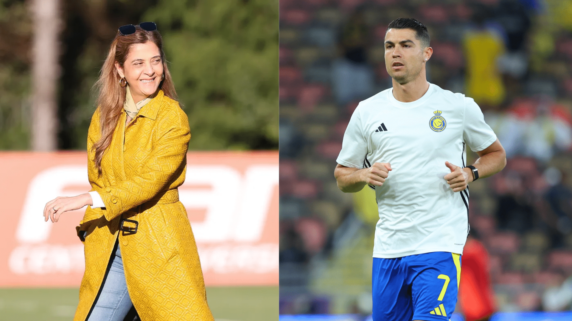Leila Pereira e Cristiano Ronaldo