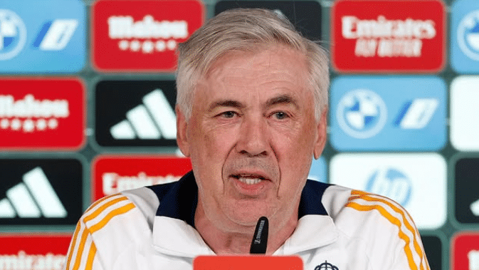 Carlo Ancelotti em coletiva do Real Madrid