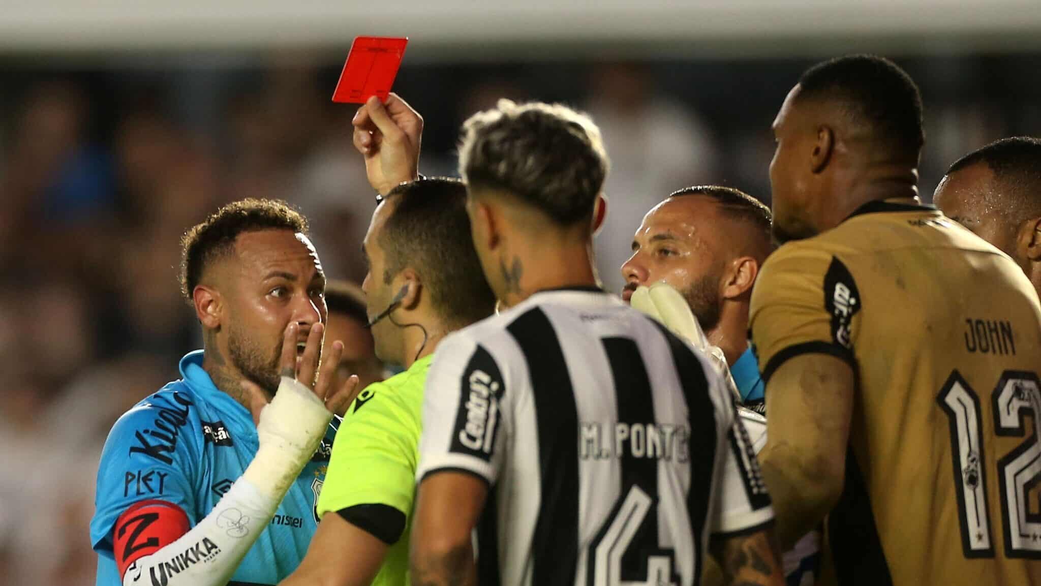 Neymar expulso pelo Santos contra o Botafogo