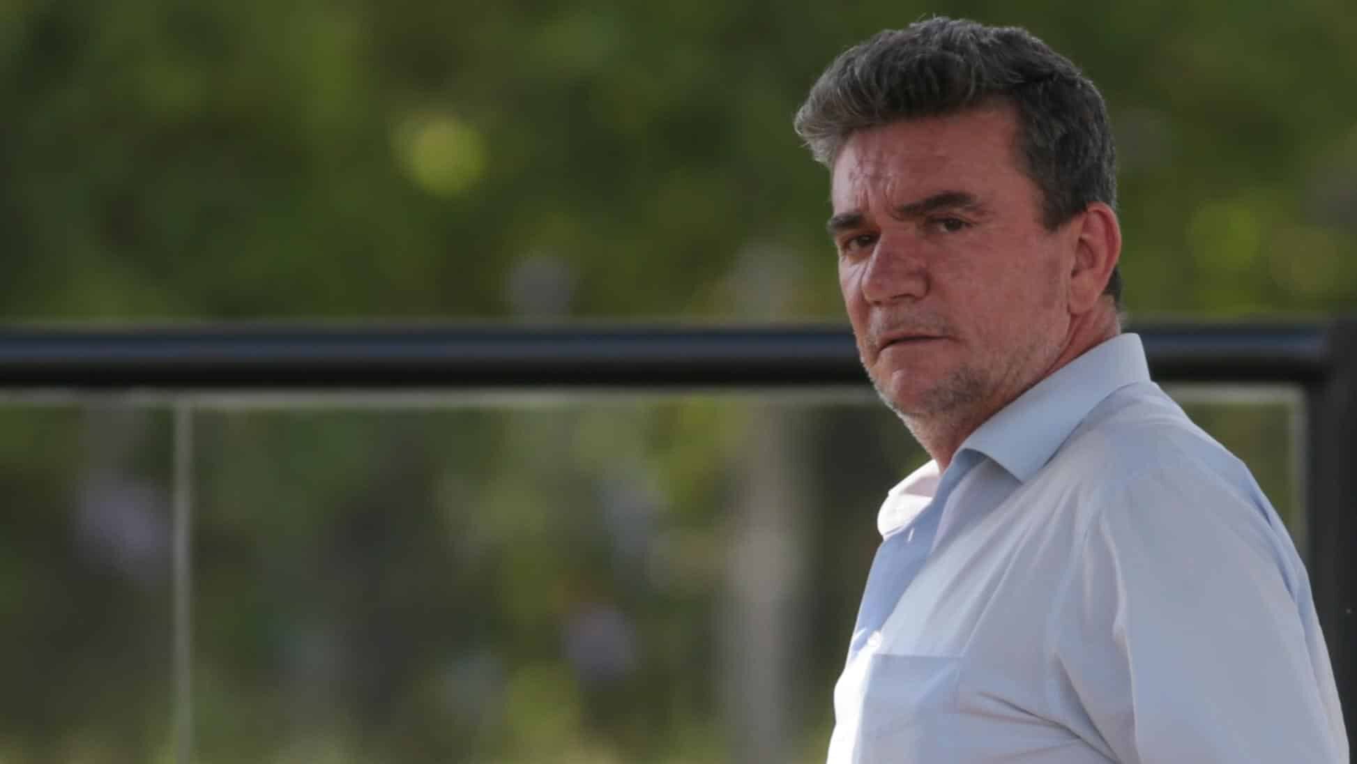 Andrés Sanchez, presidente do Corinthians, durante treino no CT Joaquim Grava (Parque Ecológico do Tietê), na Zona Leste da capital paulista.