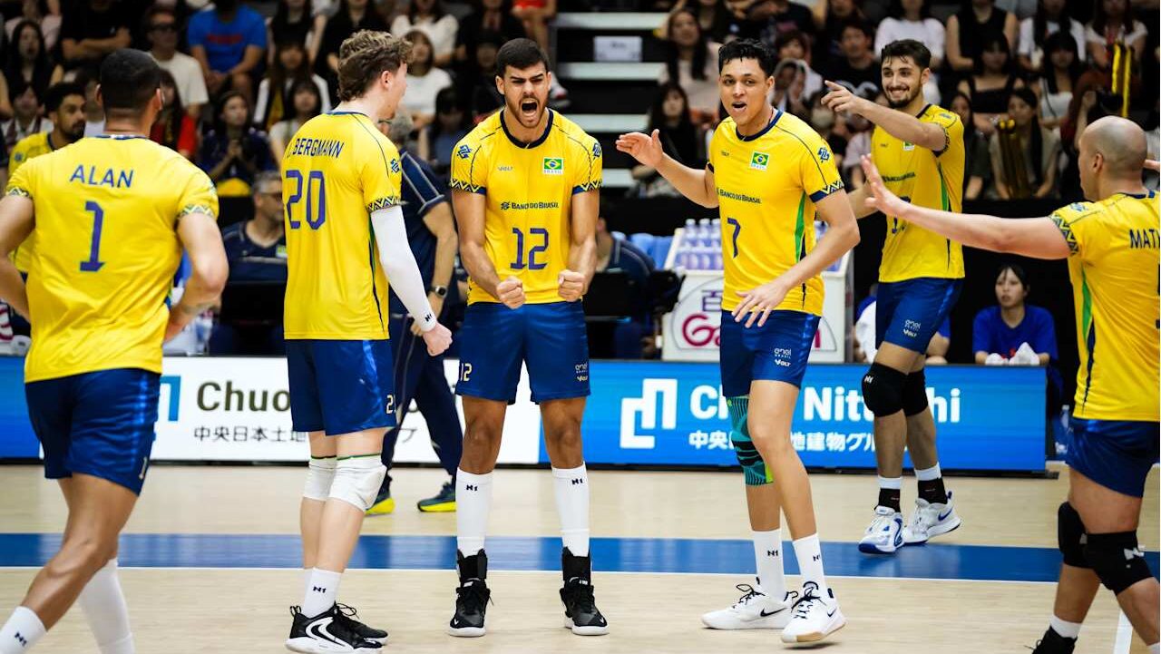 Brasil venceu a Alemanha pela última rodada da fase preliminar da Liga das Nações de Vôlei Masculino - Divulgação / FIVB