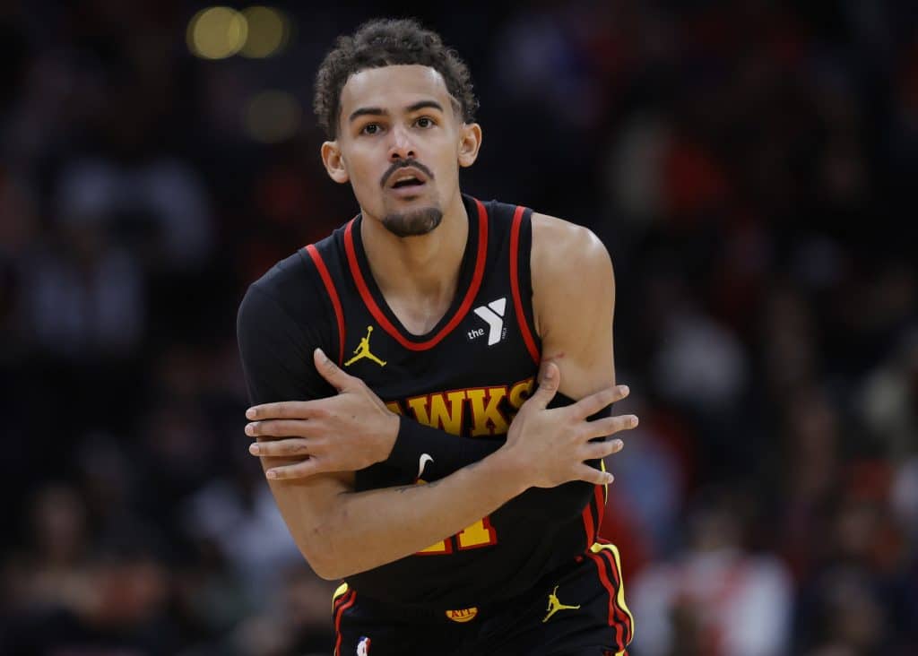 Trae Young faz a comemoração "gelada"