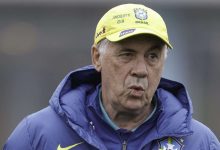 Ancelotti em treino do Brasil