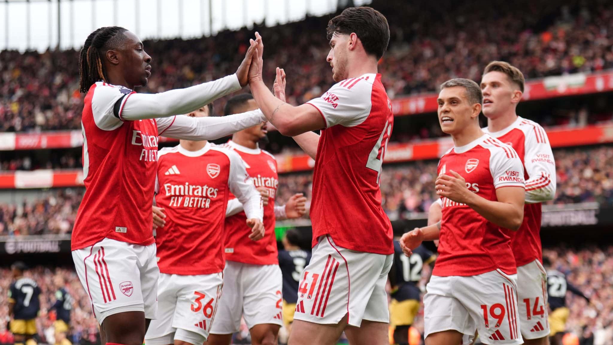 Declan Rice, do Arsenal, marcou contra o West Ham, seu ex-clube