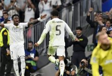 Vini Jr e Bellingham comemorando gol do Real Madrid contra a Juventus
