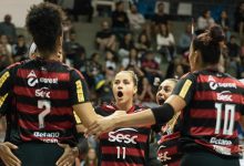 Jogadoras do Flamengo na Superliga de Vôlei