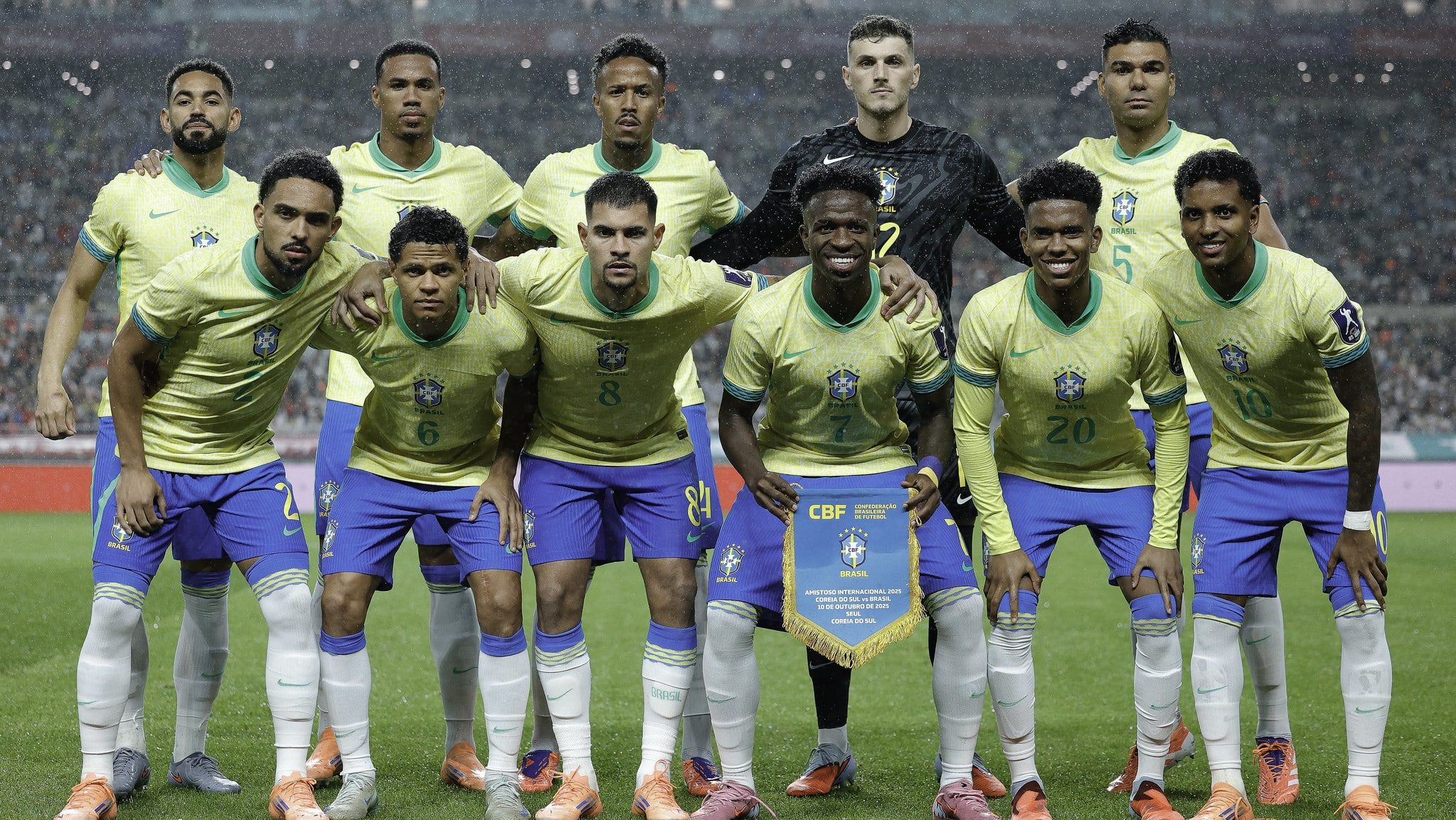 Seleção antes de amistoso contra a Coreia do Sul