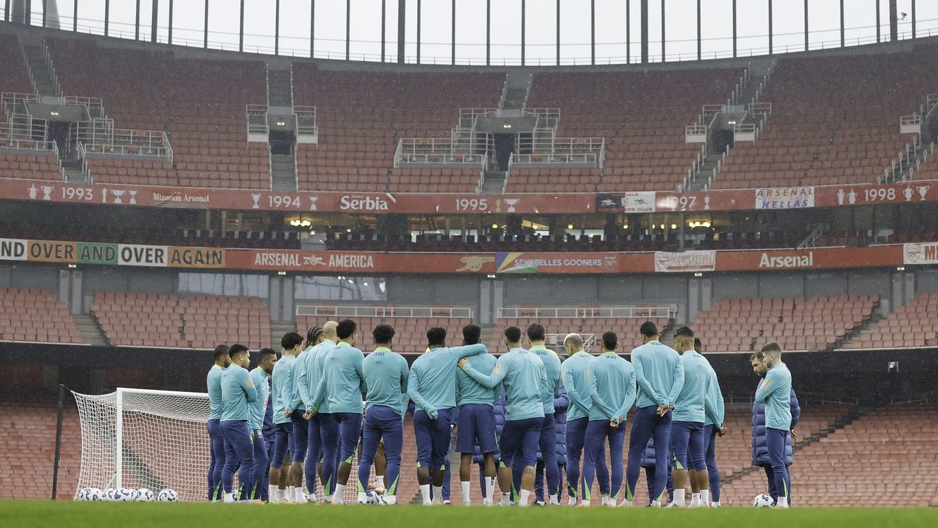 Jogadores da Seleção no Emirates Stadium