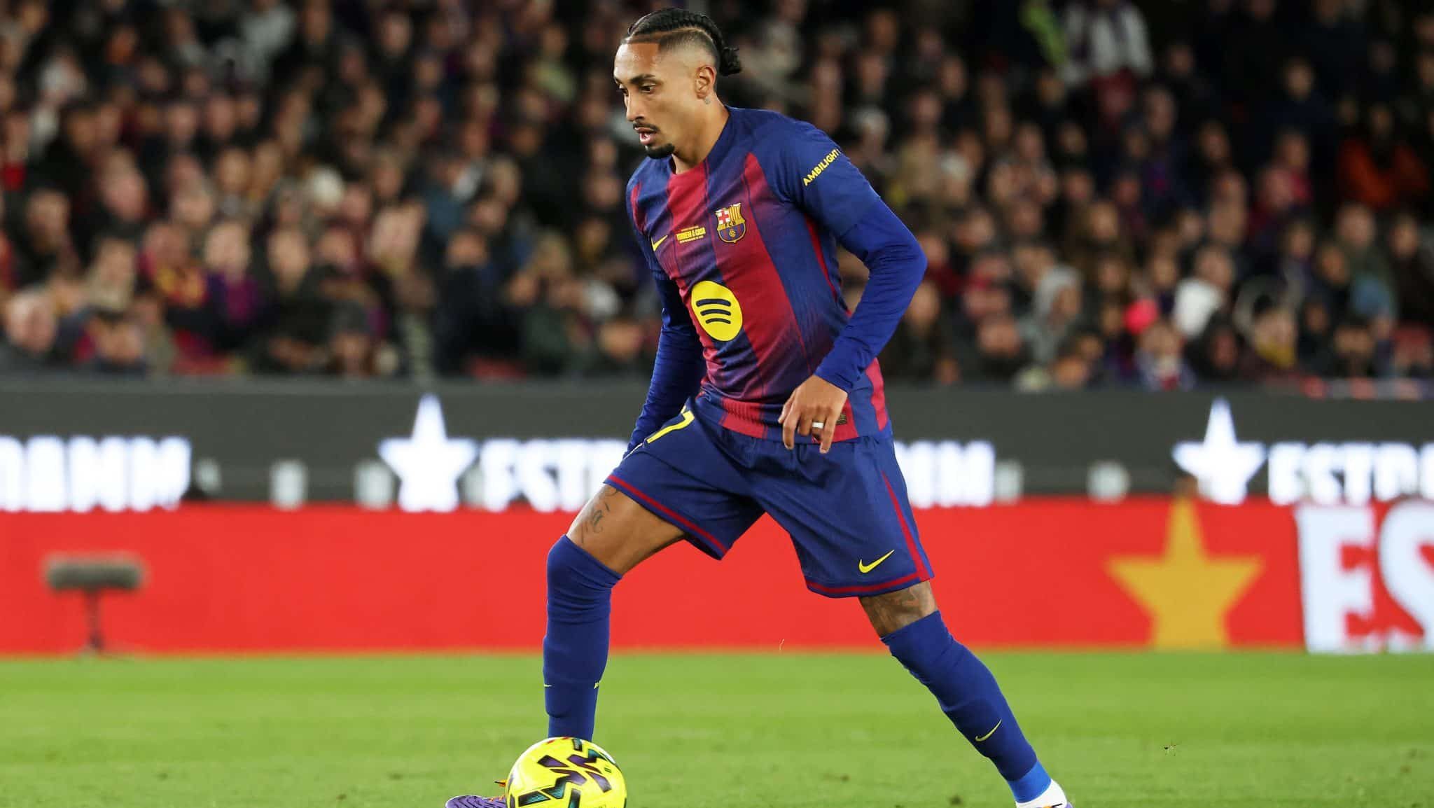 Raphinha em ação pelo Barcelona