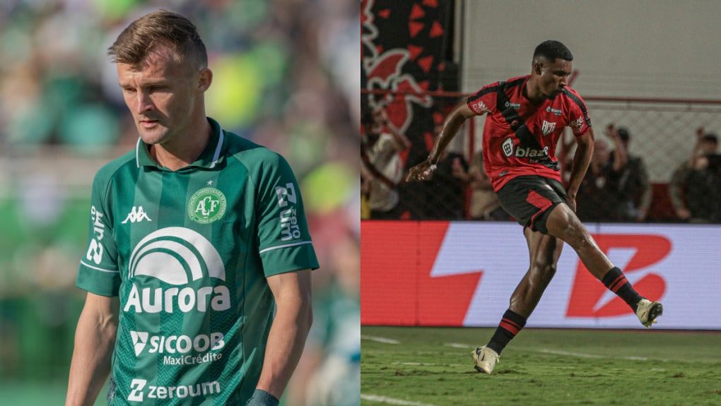 Walter Clar, da Chapecoense, e Lelê, do Atlético-GO