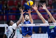 Oppenkoski (1) no bloqueio em duelo entre Cruzeiro e Praia Clube