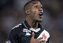 Rayan comemora o primeiro gol do Vasco sobre o Fluminense