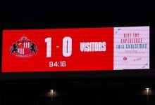 Placar eletrônico de Sunderland x Newcastle