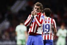 Griezmann comemorando gol pelo Atlético de Madrid