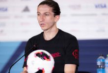 Filipe Luís em entrevista coletiva concedida nesta sexta (12)