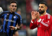 Lautaro Martínez, da Inter de Milão, e Salah, do Liverpool