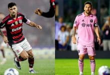 Messi e Arrascaeta em ação