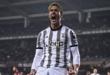 Vlahovic jogando pela Juventus