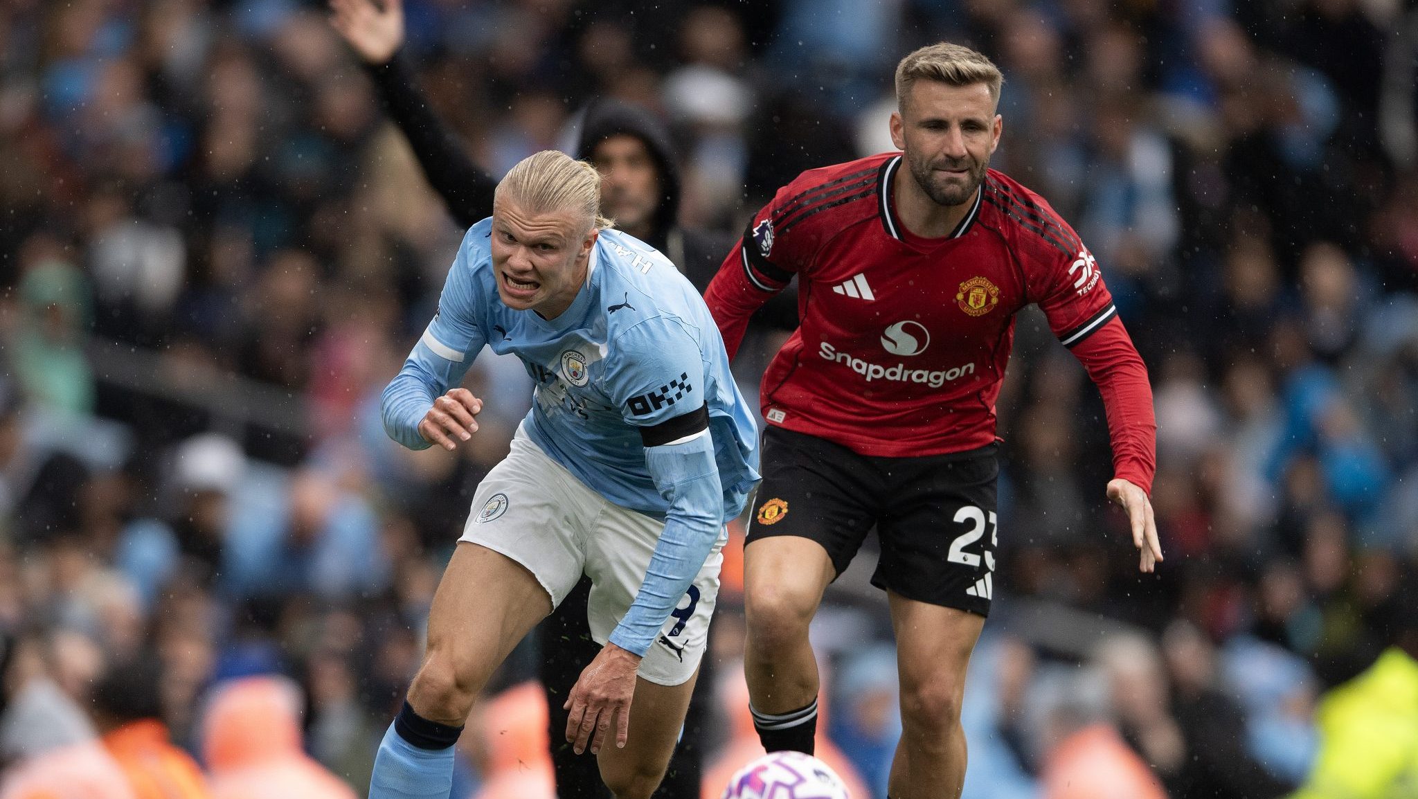 haaland luke shaw manchester city united